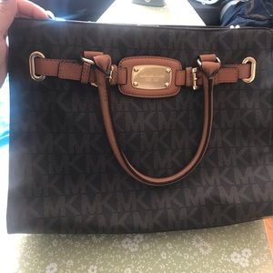 Michael Kors Hamilton Satchel Bag- Chocolate Brown